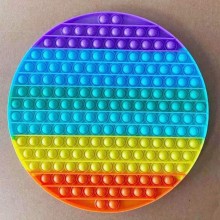 Jucarie senzoriala SIKS® cu bule de silicon Pop it Now, antistres, forma rotunda, urias, curcubeu