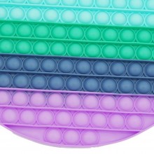 Jucarie senzoriala SIKS® cu bule de silicon Pop it Now, antistres, forma rotunda, urias, curcubeu
