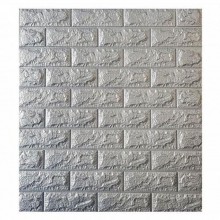 Tapet 3D Autoadeziv SIKS®, model caramida in relief, gri sidefat, design modern , rezistent la apa , usor de curatat, dimensiuni
