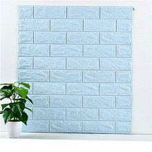 Tapet Autocolant EDAR, Design Caramida 3D, Rezistent La Apa, 70 cm x 77 cm, Desing Modern, Usor De Curatat, Albastru