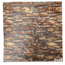 Tapet Autocolant EDAR, Design Caramida 3D, Rezistent La Apa, 70 cm x 77 cm, Desing Modern, Usor De Curatat, Maro