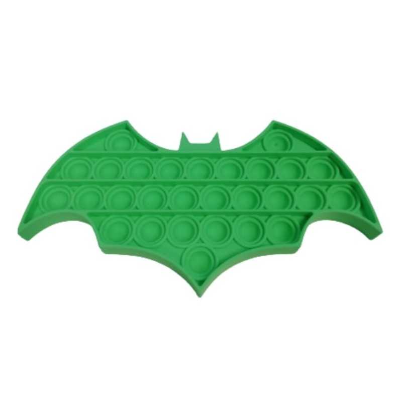 Jucarie senzoriala antistres din silicon, forma batman, verde